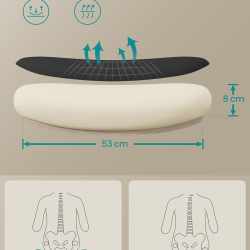 SONGMICS Scaun birou ergonomic cu tetiera, suport lombar reglabil si cotiere rabatabile, 64x64x130 cm, negru