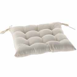 Perna scaun 40x40x6 cm, matlasata, poliester impermeabil, cu prindere, bej