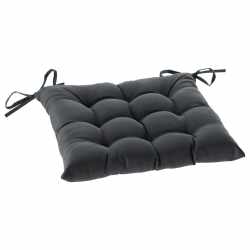 Perna scaun 40x40x6 cm, matlasata, poliester impermeabil, cu prindere, gri inchis
