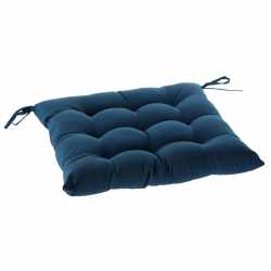 Perna scaun 40x40x6 cm, matlasata, poliester impermeabil, cu prindere, albastra