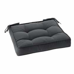Perna scaun 40x40x6 cm, colturi drepte, poliester impermeabil, cu prindere, gri inchis