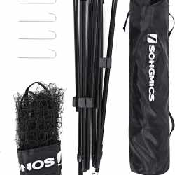 SONGMICS Fileu badminton portabil cu geanta transport, pentru tenis si volei, 400x103 cm, inaltime reglabila pana la 155 cm