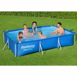 Piscina cadru metalic Bestway 56411 Steel Pro Frame, 300x201x66 cm, 3.300 litri, cu pompa de filtrare