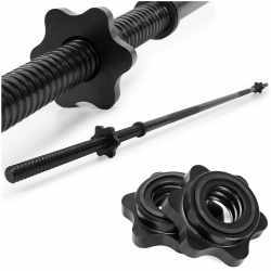 Bara haltera dreapta pentru greutati 180 cm, diametru 25 mm, otel, incarcare maxima 140 kg, negru