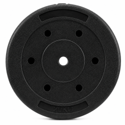 Disc greutate haltera, 20 kg, umplutura bitumica, invelist PP, 29 mm, negru