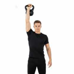 Kettlebell 12 kg, bitum cu invelis rezistent ABS, 25x19x27 cm, negru