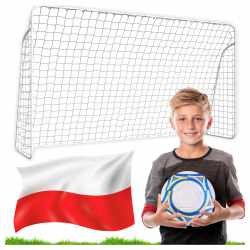 Poarta de fotbal cu plasa, cadru metalic, 300x120x200 cm, include ancore fixare si minge de fotbal