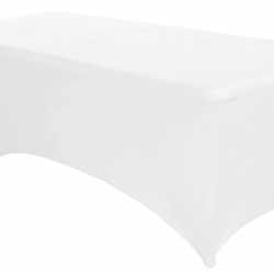 Husa elastica pentru masa gradina sau evenimente, poliester si spandex, 240x76x74 cm, alb