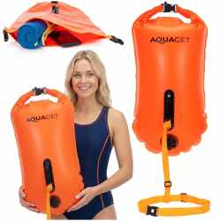 Geanta de inot cu spatiu depozitare uscat 2 in 1, geamandura gonflabila de siguranta, etansa cu 2 camere de aer, 36 L, fluier de urgenta incorporat, 5