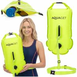 Geanta de inot cu spatiu depozitare uscat 2 in 1, geamandura gonflabila de siguranta, etansa cu 2 camere de aer, 15 L, fluier de urgenta incorporat, 5