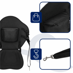 Set placa gonflabila Stand Up PaddleBoard 320x84x15 cm, cu pompa, scaun kayak, kit de reparatii, geanta de transport, vasla 2 in 1, maxim 180 kg, alba