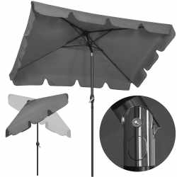 Umbrela terasa sau gradina reglabila, inclinare 2 directii, protectie UV UPF 50+, 195x122 cm, gri inchis