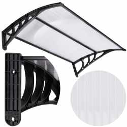 Copertina protectie usa si fereastra, policarbonat cu protectie UV, 120 x 80 cm, negru transparent