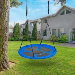 Leagan gradina tip cuib, diametru 100 cm, reglabil pe inaltime, maxim 150 kg, albastru