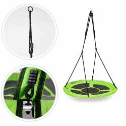 Leagan gradina tip cuib, diametru 100 cm, reglabil pe inaltime, maxim 150 kg, verde