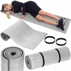 Saltea termoizolanta pentru camping sau plaja, 180x50 cm, spuma PE cu folie aluminiu, grosime 1 cm, gri