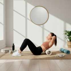 Rola pentru masaj si stretching din spuma EVA, duritate medie 50 Shore A, 33x14 cm, bej