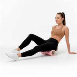 Rola pentru masaj si stretching din spuma EVA, duritate medie 50 Shore A, 33x14 cm, roz