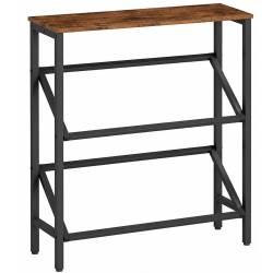 SONGMICS Suport pentru lazi de legume sau bauturi cu 2 niveluri, pentru 4 lazi, cadru metalic, 105x40x117 cm, maro rustic