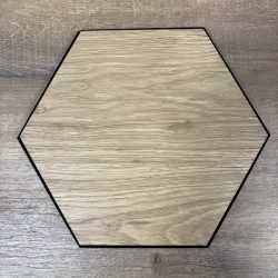 Set 6 panouri decorative hexagonale MDF si fetru, LDA PREMIUM, 30x26 cm, Stejar Saragossa