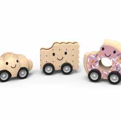 Masinuta din lemn cu mecanism Pull-Back, Speedy Monkey