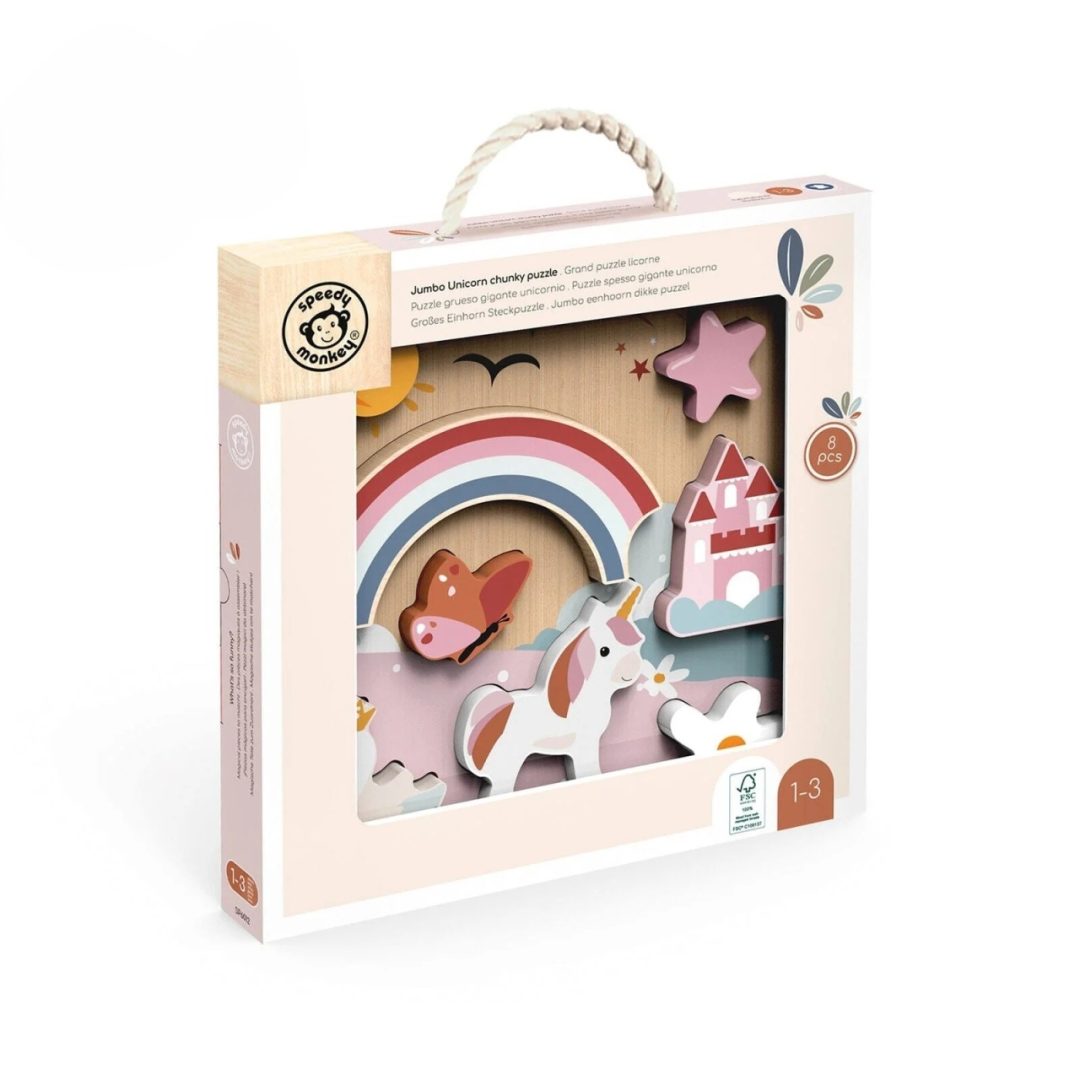 Puzzle cu unicorn din lemn