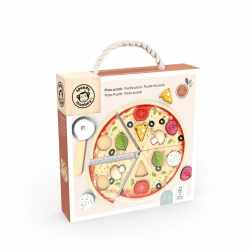 Puzzle din lemn in forma de pizza, Speedy Monkey