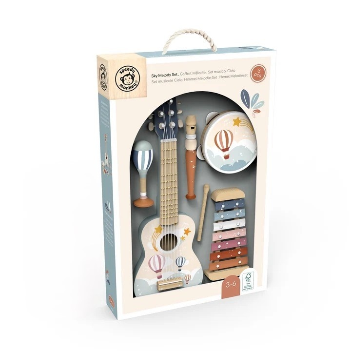 Set 5 instrumente muzicale din lemn (L)