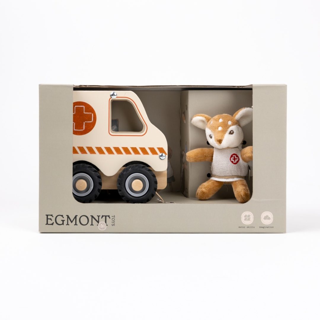Ambulanta din lemn cu mini figurina