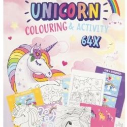 Carte cu activitati de colorat, unicorni, A4, 64 pag, Moxy