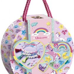 Set creativ DIY 2 in 1 Bratari cu litere si magneti diamond painting, Unicorni