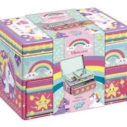 Set creativ DIY de decorat cutie de bijuterii cu unicorni
