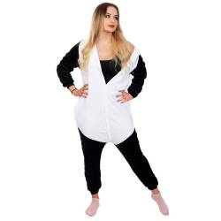 Pijama tip salopeta pentru adulti, model Panda, marime S
