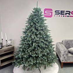 Brad artificial Christmas Deluxe by Sersimo, Alaska Select verde argintiu, integral 3D, 210 cm