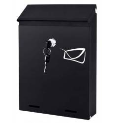 Cutie postala de exterior, pentru gard sau perete, din otel zincat, cu incuietoare, 26x6x19cm, gri inchis