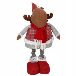 (DL) Figurina Craciun, Ren, picioare telescopice, inaltime extensibila 55-95cm