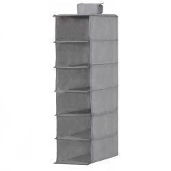 Organizator dulap Sersimo, 6 compartimente, textil, 120cm, gri