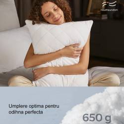 SONGMICS Perna reversibila cu 2 fete pentru iarna sau vara, 40x80 cm, umplutura 650 g, alb