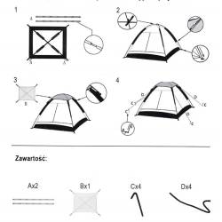 Cort plaja sau camping, impemeabil, cu protectie UV, 4 locuri, 210x240x130cm, gri albastru