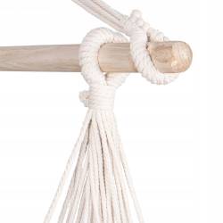 Hamac tip leagan suspendat pentru casa sau gradina HM48, gri maro cu perne, 130x100cm, 150kg