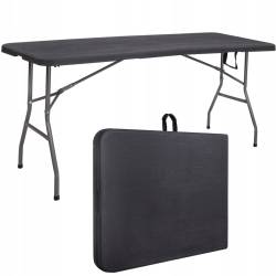 Masa dreptunghiulara pliabila multifunctionala, 1.8 m x 0.75 m x 0.75 m, neagra