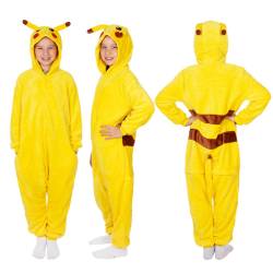 Pijama tip salopeta pentru copii, model Pikachu, marime 130-140 cm