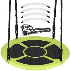 Leagan tip cuib Sersimo NS22, diametru 110cm, inaltime reglabila, pentru exterior, sarcina 150 kg, Verde Negru