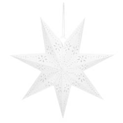 Stea decorativa 3D din hartie ajurata, 50 cm, alba