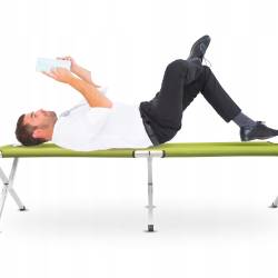 Pat pliant pentru camping, structura metalica, 188x70x44cm, verde