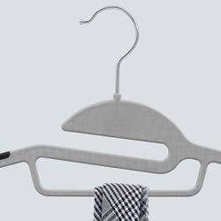 SONGMICS Set de 50 de umerase pentru haine, anti alunecare, bara de cravata si carlig pivotant, 42 cm, gri