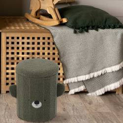 Taburet pentru copii, pliabil cu spatiu depozitare, 80kg, 28×34 cm, verde