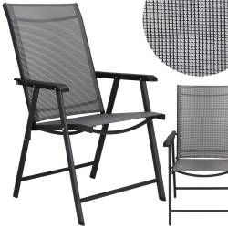 Scaun de gradina metalic, pliabil, 95x57x66cm, maxim 150kg, gri