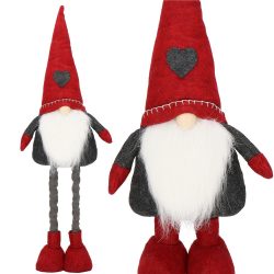 Figurina decorativa de Craciun, Spiridus, picioare telescopice, inaltime extensibila 51-70cm