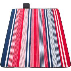 Patura pentru picnic sau plaja, cu folie izolatoare si maner, 200x200cm, albastru rosu
